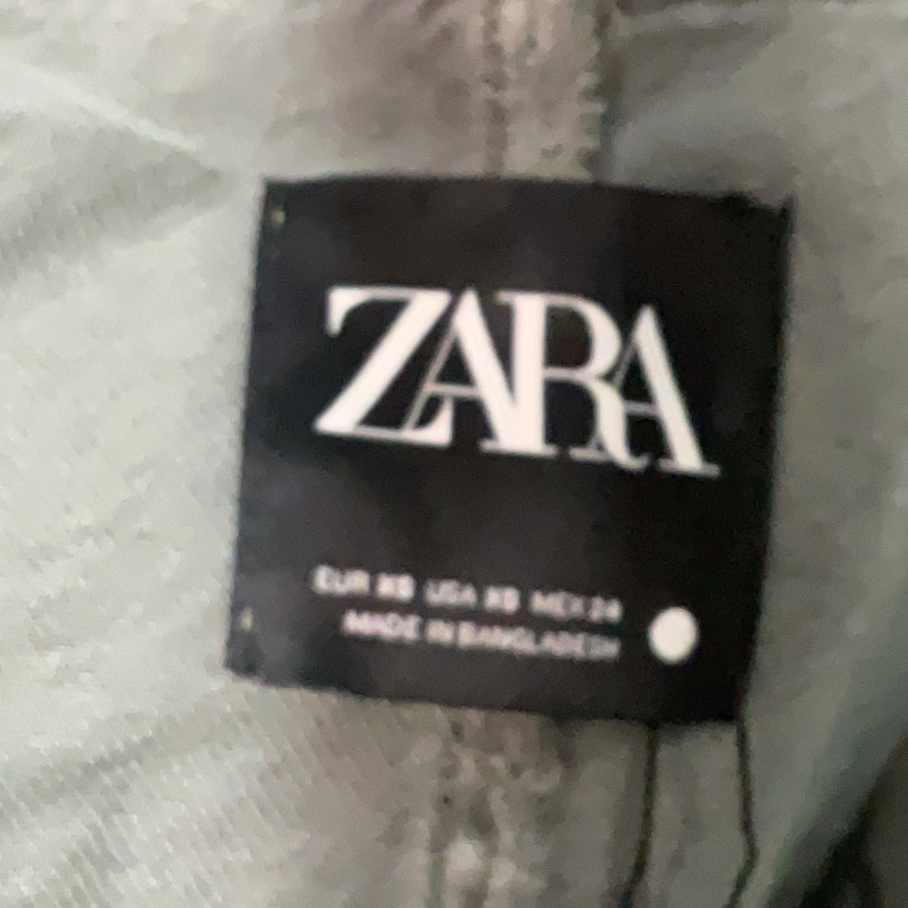 Zara Gray Denim Utility Jacket Studded Embellished Chore Jacket Crystal Detail - Picture 6 of 6